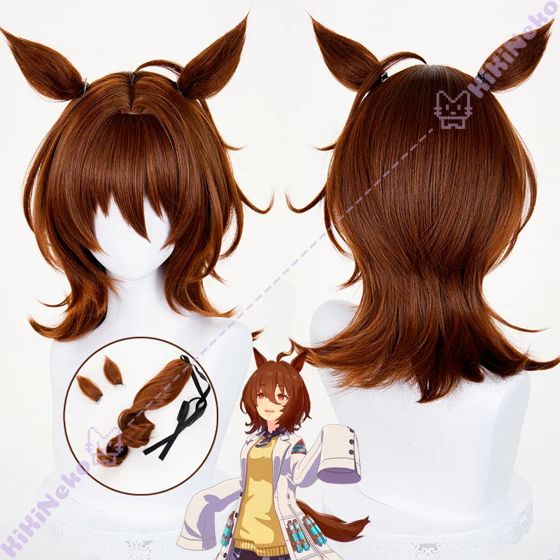 Game Pretty Derby Agnes Tachyon Cosplay Wig Ear Tail Umamusume Agunesu Takion Superluminal Princess For Hallowmas Party Adult